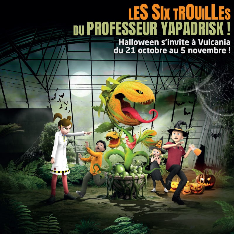 Tous les jours pendant les vacances scolaires d'automne, explorez Vulcania dans une ambiance sombre et lugubre... Découvrez l'animation spéciale Halloween du parc !